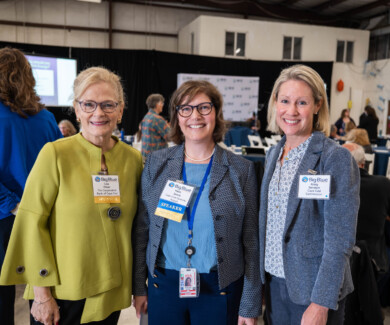 Lisa Oliver (Cooperative Bank of Cape Cod), Katie Servis (Cape Cod Gateway Airport), Kristy Senatori (Cape Cod Commission) at Big Blue 2024