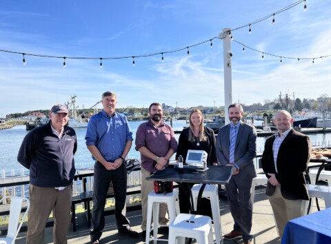 Nick Lowell of Lowell Instruments, James Byrnes is the Director of Operations and Programs at Mass Technology Collaborative’s Innovation Institute, Aubrey Church, CCCFA policy director is with Denny Colbert of Fishermen’s View and owner of the Miss Julie.